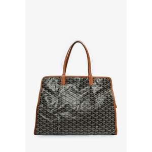 Goyard 2012 Black Goyardine Sac Hardy PM Zip Tote Bag with Pouch